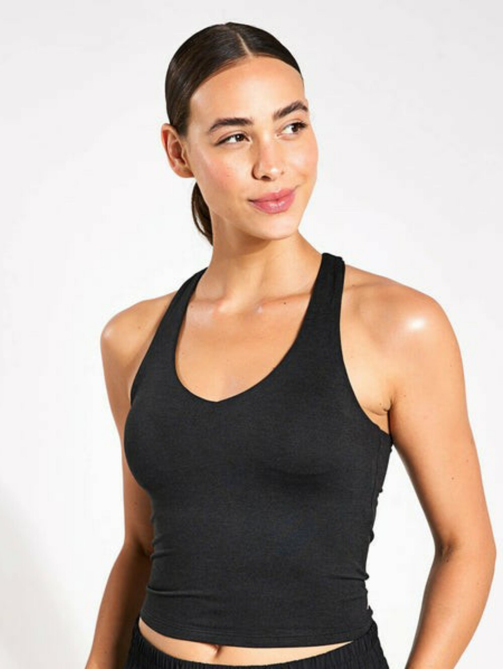 Vuori Halo Performance Crop 2.0 Tank Top Black Medium Gym Girl
